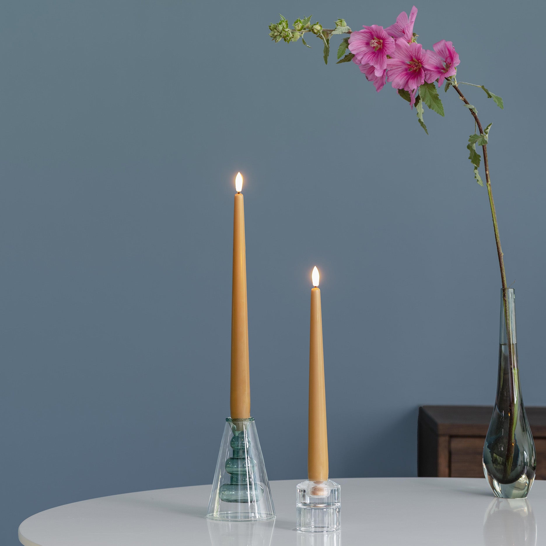 LED Stabkerzen 2 Stk 23 x 30 cm honey mustard